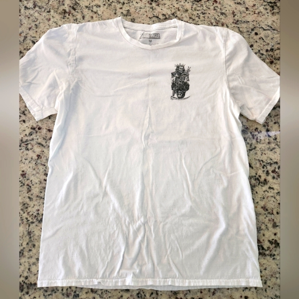 Thirty single white 100% Cotton skeleton king & grim reaper T-shirt size M men’s